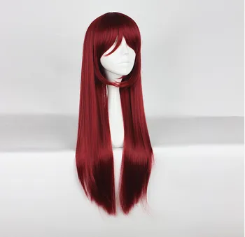 Japonų Anime LOVE LIVE Sakurauchi Riko cosplay perukas Sakurauchi Riko vaidmuo žaisti tamsiai raudona ilgų tiesių plaukų perukas kostiumai