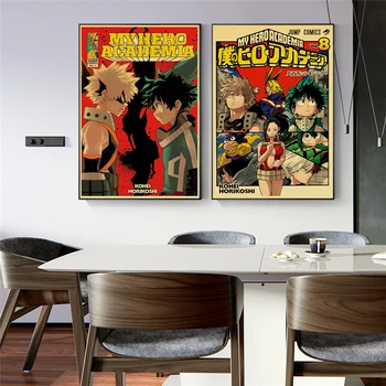 Japonų anime, mano Herojus, akademinės retro plakatai, Kraft paveiksl drobė spausdinimo aliejaus tapybai kambarį namo apdaila