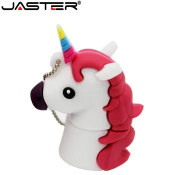 JASTER mielas Animacinių filmų gyvūnų Vienaragis 6 stiliaus pendrive 4GB 8GB 16GB 32GB Stick, USB 