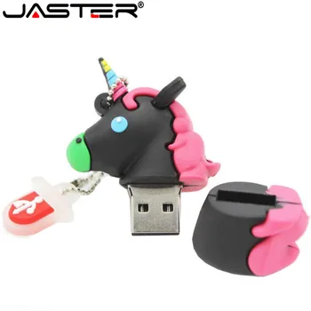 JASTER mielas Animacinių filmų gyvūnų Vienaragis 6 stiliaus pendrive 4GB 8GB 16GB 32GB Stick, USB 