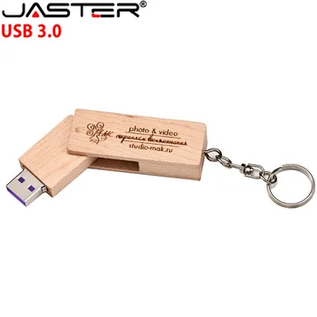 JASTER USB 3.0 Mediniai Aikštėje Sukasi Usb Flash Drive 4GB 8GB 16GB 32GB 64GB USB flash drive, memory stick LOGOTIPĄ, individualų