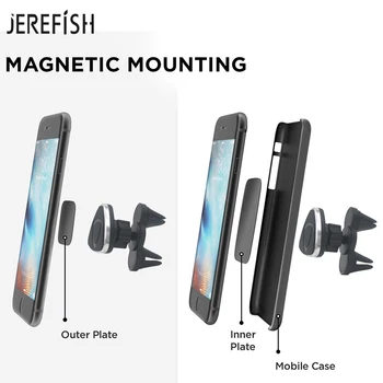JEREFISH Super Magnetinio Automobilinis Telefono Laikiklis su Dviguba Įrašą Magnetas Oro Angos Prijungti Išmanųjį telefoną Stovėti Automobilių GPS 
