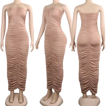 JillPeri Moterų Stebėjimo Ruched Midi Suknelė Aukštos Ruožas Kietas Chaki Dienos Aprangą Kylie Stilius, Seksualus Streetwear Klubo Šalis Suknelė
