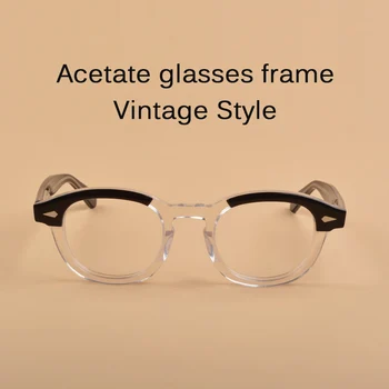 Johnny Depp Akiniai, Optiniai Akinių Rėmeliai Acetato Rėmelis Vintage stiliaus akiniai vyrai moterys Skaidrus objektyvas Aukščiausios Kokybės 005-2