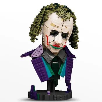 Joker Krūtinė Statula Veiksmo Filmas Duomenys Apdailos Modelio Blokai velniškas Klounas Galvos Skulptūra Plytų Vaikai 