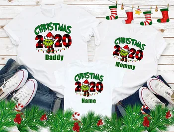 Juokinga Grinch Vaikai Kalėdos T-shirt Moterims, Vyrams, Šeimai Kalėdų Marškinėliai Tėtis, Mama, Dukra, Sūnus Apranga Custom 