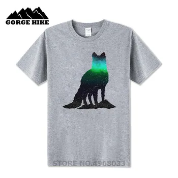 Juokingas Anime Dizaino Vyrų T-shirt miškų, kalnų stovykloje fox pėsčiųjų erdvę Gyvūnų, laukinių stebuklinga Lauko Drabužiai Originalūs marškinėliai Naujausias
