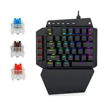 K700 Viena ranka Mechaninė Žaidimų Klaviatūra RGB LED Backlight Outemu Pereiti Visą Klavišą Makro Apibrėžia 44 klavišai LOL/Wow/ dota2 / PUBG/CF