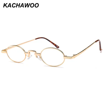 Kachawoo mini ovalo formos akiniai, optiniai vyrų priedai metalinis rėmas, skaidraus lęšio maži, apvalūs akinių rėmeliai moterų retro