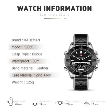KADEMAN Prekės Sporto Stiliaus Vyrų Skaitmeninis Žiūrėti Kariniai Laikrodžiai Mados Vandeniui Elektroninis Laikrodis Mens 2021 Relogios