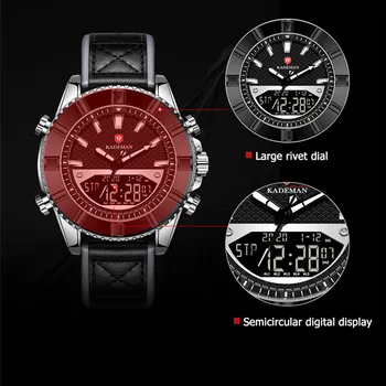 KADEMAN Prekės Sporto Stiliaus Vyrų Skaitmeninis Žiūrėti Kariniai Laikrodžiai Mados Vandeniui Elektroninis Laikrodis Mens 2021 Relogios