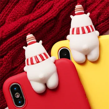 Kalėdų Animacinių filmų Mielas Gyvūnų Atveju iPhone XR Galinį Dangtelį iPhone 12 11 Pro X XS Max 10 6 6S 7 8 Plius 5 5S SE Minkštos TPU Atveju