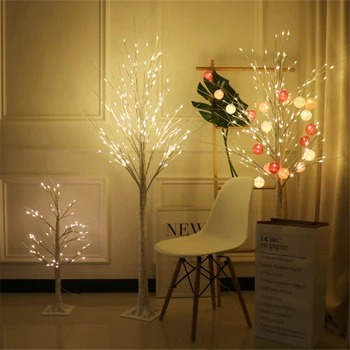 Kalėdų eglučių apšvietimo LED Sidabro Beržas Lempos Kalėdų dekoracijas namams ES Patalpų Atostogų šviesos Kūrybos Dropship