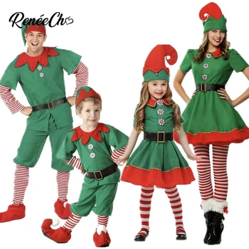 Kalėdų Senelio Kostiumas Vyrams Kalėdų Kostiumas Šeimos 2018 Moterys Naujųjų Metų Cosplay Vaikams Kalėdų Elf Kostiumas Bamblys Santa