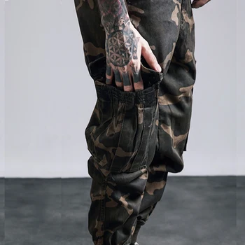 Kamufliažas Krovinių Kelnės Vyrams Hip-Hop Atsitiktinis Baggy Tactical Kelnes Kelnių Multi Kišenės Medvilnės Karinės Armijos Vyrų Jogger Sweatpants