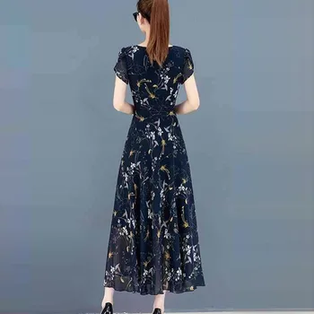 KANCOOLD SUKNELĖ Atsitiktinis Moterų V-Kaklo trumpomis Rankovėmis Ilga Suknelė Vasarai Spausdinti Slim-Line mados nauja suknelė moterims 2020JAN13