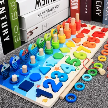 Karšto Anksti Švietimo Magnetinio Medinis Žaislas Montessori Mokymo Žvejybos Geometrinės Formos Pažinimo Aids Matematikos Žaislai Vaikams Dovanų