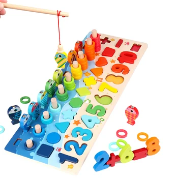 Karšto Anksti Švietimo Magnetinio Medinis Žaislas Montessori Mokymo Žvejybos Geometrinės Formos Pažinimo Aids Matematikos Žaislai Vaikams Dovanų