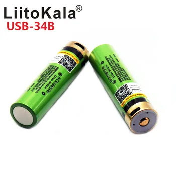 Karšto LiitoKala USB 3.7 V Naujas Originalus NCR18650B 3.7 v 3400ma Li-ion USB Įkrovimo Baterija (akumuliatorius Su LED Indikatorius DC-Įkrovimas