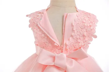Karšto Pardavimo 3M-18M Naujagimiui Šalis Suknelės 2019 Naują Atvykimo Baby Pink Suknelė 1 Metų Mergina Gimtadienio Bamblys Krikštynų Suknelė