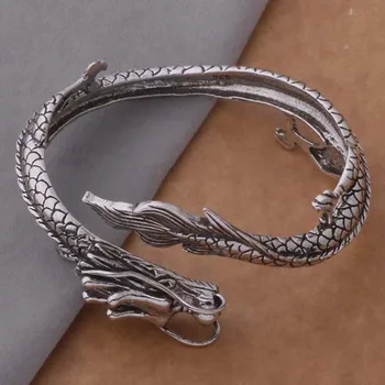 Karšto pardavimo bižuterijos 925 sterlingas sidabras Bangles Rankogalių Apyrankės dragon apyrankė /bnaakeha elyandfa AB156