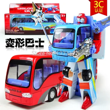 Karšto Parduoti Vakarų Lydinio deformacijos Robotas Žaislas Mokyklos Autobusas Veiksmų Piršto Autobots Žaislas, mėlynos ir raudonos spalvos langelyje.