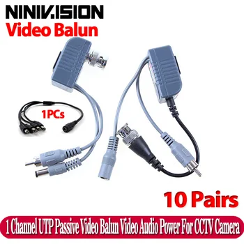 Karšto UTP CCTV BNC vaizdo Balun galia Pasyvus Balun Rj45,POE Maitinimo Vaizdo Garso 3 in 1 siųstuvai-imtuvai VAIZDO atsarginės dalys nemokamas pristatymas