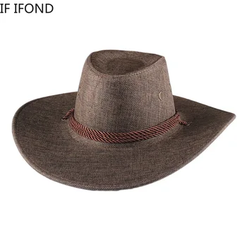 Kaubojaus skrybėlę pavasarį, vasarą žmogus, Šiaudų, pynimo skydelis skrybėlę nuo saulės, lauko kelionių vasaros skrybėlės