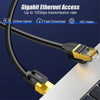 Kačių 7 Ethernet Kabelis Apvalus Lan Kabelį SFTP RJ45 Tinklo Kabelis Suderinamas Patch Cord Kompiuterių, Maršrutizatorių, Nešiojamas Tinklo Kabelis