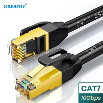 Kačių 7 Ethernet Kabelis Apvalus Lan Kabelį SFTP RJ45 Tinklo Kabelis Suderinamas Patch Cord Kompiuterių, Maršrutizatorių, Nešiojamas Tinklo Kabelis