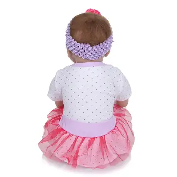 KEIUMI Naują Atvykimo 22 Colių Minkšto Silikono Reborn Baby Girl Lėlės 55 cm Tikroviška Baby Doll Su Pluoštas Plaukų Vaikų Dienos Dovana Žaislas