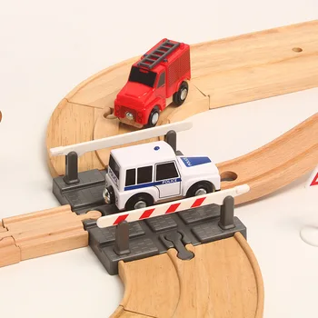 Kelių, Geležinkelio Traukinio Bėgių Žaislų Rinkinys, Dvigubos Medinės Suderinama su Mediniais Automobiliai 1:64 Medienos Sertifikato 3C Pd32