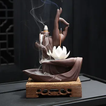 Keramikos smilkalų degiklis Guanyin Buda santalas krosnis / Budizmo reikmenys / refliukso smilkalų degiklis / namų apstatymo reikmenys