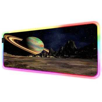 Kilimėlis RGB Žaidėjus, Priedai Didelių LED Pelės Mygtukai XXL Žaidimų stalas 90x40cm/80x30cm Planetą visatoje su Apšvietimu, mausepad