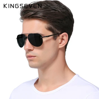 KINGSEVEN Aliuminio Taškus dizaino, Prekės ženklo vyriški Akiniai nuo saulės, Poliarizuoti UV400 Lens Akiniai Priedai Vyras Saulės Akiniai Vyrams