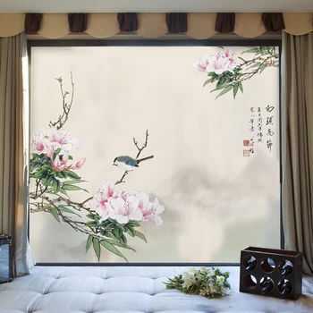 Kinų klasikinio stiliaus stiklo lipdukai šviesos permatomas nepermatomas arbatos kambarys, restoranas, koridoriuje stumdomų durų stiklas, dekoratyvinis folija