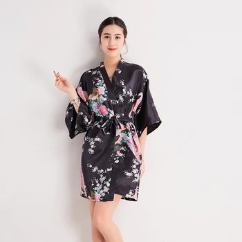 Kinų Stiliaus Vasaros Lady Skraiste Suknelė Seksualus Mini Trumpą Naktį Dress Nuotaka Bridemaid Chalatas Kimono Atsitiktinis Namų Drabužių Padažu