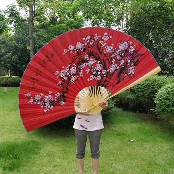 Kinų Stiliaus Švenčių Raudonųjų Slyvų Apdailos Ventiliatorius Klasikinio Dekoratyviniai Baldai Big Lankstymo Vertus, Ventiliatorius Veiklos Rekvizitai Abanicos