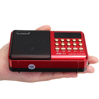 KK12 Mini Nešiojamasis Radijo grotuvas Kišeninis Skaitmeninis FM Radijas USB TF MP3 Muzikos Grotuvas Garsiakalbis su Įkraunama baterija