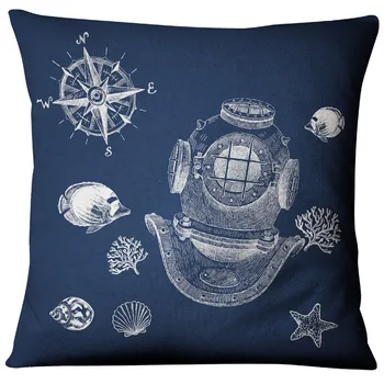 Kompasas jūrmylių Amerikos jūrų stiliaus patalynė užvalkalas namų kambarį apdaila sofos pagalvėlė padengti lovos atlošo pagalvė padengti