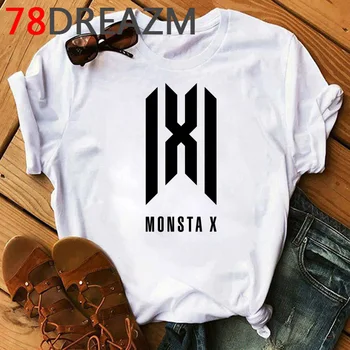 Kpop Monsta X Topai Marškinėliai Moterims korėjos Drabužių Naujas Vasaros Top Plius Dydis Grunge K-pop Unisex Kawaii Grafinis T-shirt Moteris