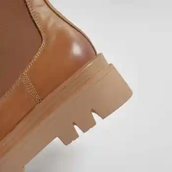 Krazing Puodą derliaus natūralios odos kratinys ruožas storio aukšto kulno, suapvalinti tne paslysti ant super dizaino platformos batai L 79