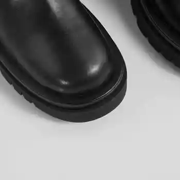 Krazing Puodą derliaus natūralios odos kratinys ruožas storio aukšto kulno, suapvalinti tne paslysti ant super dizaino platformos batai L 79