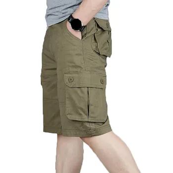 Krovinių Šortai Vyrų Vasaros Mados Kariuomenės Karinių Taktinis Homme Šortai Atsitiktinis Multi-Pocket Vyrų Baggy Kelnės Plius Dydis 42 44 46