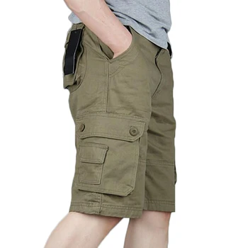 Krovinių Šortai Vyrų Vasaros Mados Kariuomenės Karinių Taktinis Homme Šortai Atsitiktinis Multi-Pocket Vyrų Baggy Kelnės Plius Dydis 42 44 46