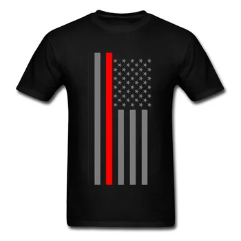 Kuponai Vyrų Marškinėliai Šalies marškinėliai Amerikos Ugniagesiai JAV Vėliava Medvilnės trumpomis Rankovėmis Europos Viršūnių Marškinėlius Hip-Hop Dryžuotų Drabužių