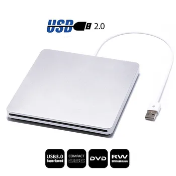 KuWfi USB2.0 Išorinis CD/DVD įrašymo DVD-ROM Optinių Diskų grotuvas, Lizdas, Pakrovimo Portatil 