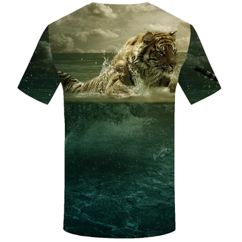 KYKU Tigras marškinėliai Gyvūnų T-shirt Marškinėlius Drabužiai, Drabužiai Plius Dydis Vyrų Juokinga Vyrų Mados O-Kaklo