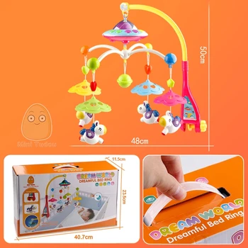 Kūdikio Lovelę Žaislas 0-12 Mėnesių Naujagimiui Mobile Muzikinė Dėžutė Lova Varpas Su Gyvūnų Barškučių Ankstyvo Mokymosi Vaikams Mokomieji Žaislai
