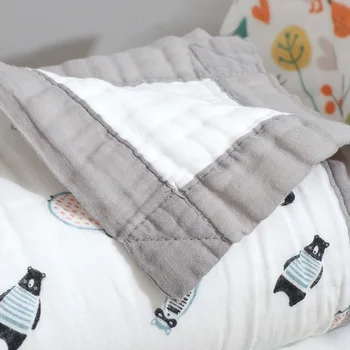 Kūdikių Muslino 6 Sluoksniai 110*110 120*150 Antklodė už Naujagimio miega, antklodė, kvėpuojantis kūdikiams, vaikams minkštos medvilnės baby antklodės